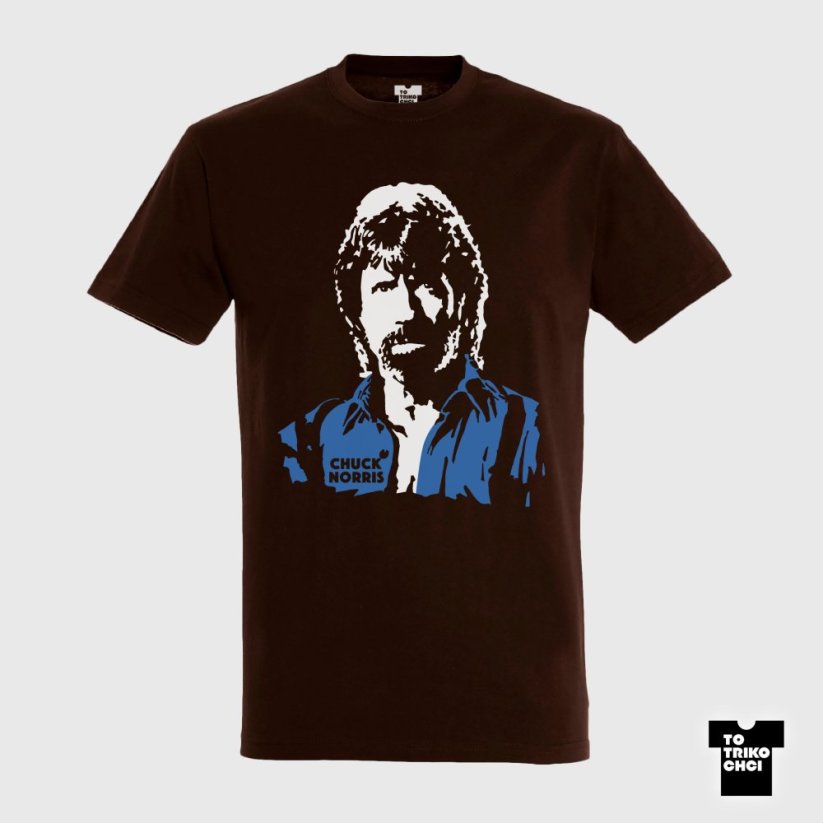 Tričko CHUCK NORRIS - Velikost trička: M, Barva trička: Hnědá čokoládová