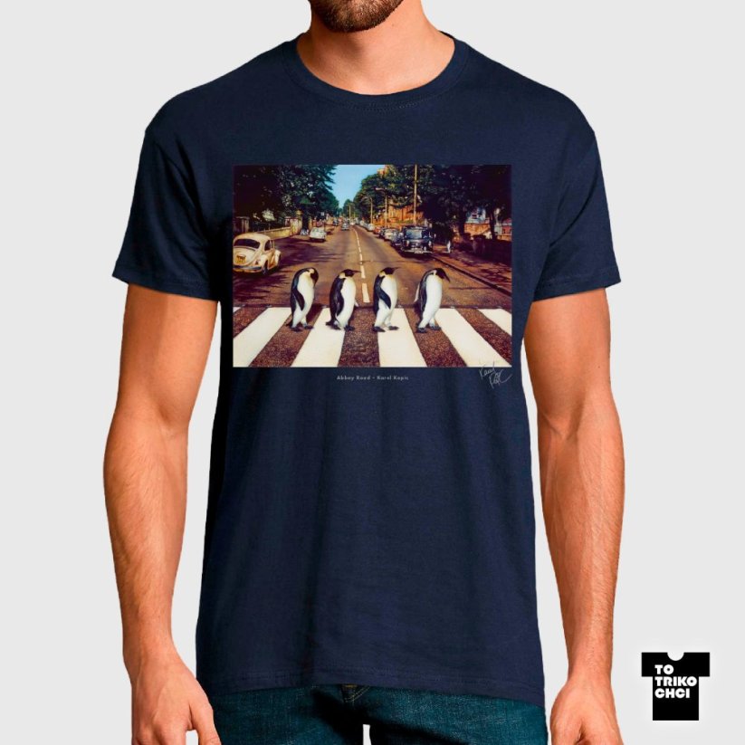 Tričko Abbey Road modré námořnické