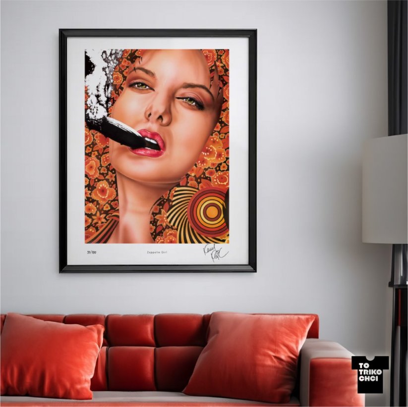 Tisk ZEPPELIN GIRL - Velikost tisku: 50 x 70 cm