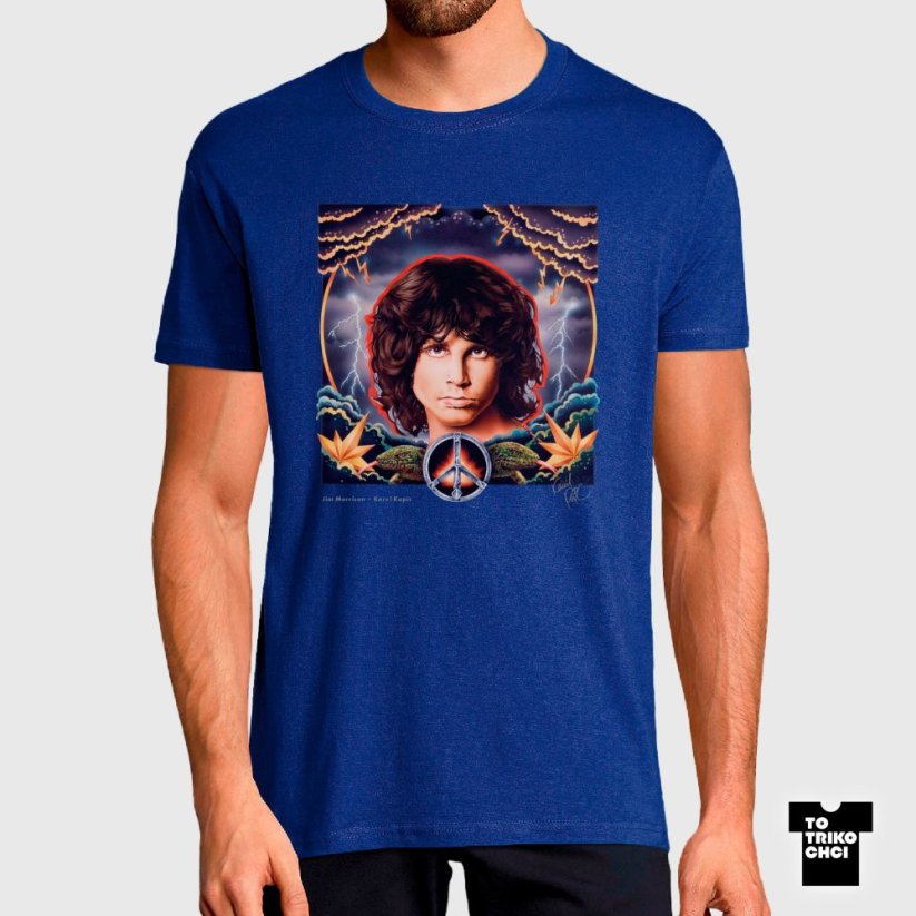 Tričko Jim Morrison modré královské