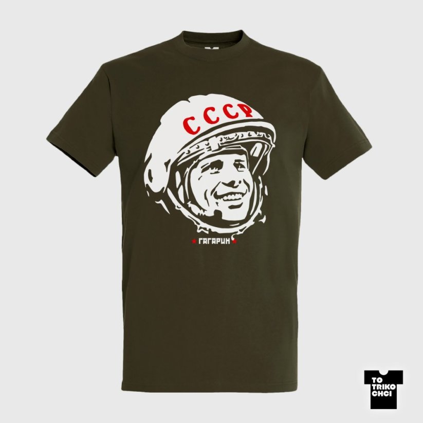 Tričko Gagarin zelené vojenské