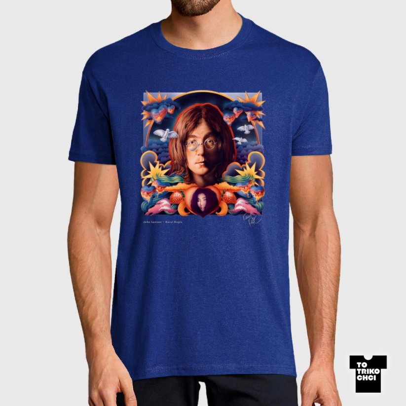 Tričko John Lennon modré královské
