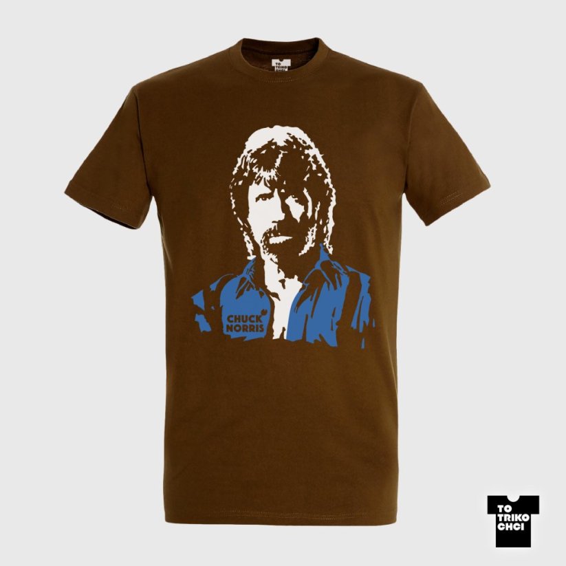 Tričko CHUCK NORRIS - Velikost trička: L, Barva trička: Hnědá zemitá