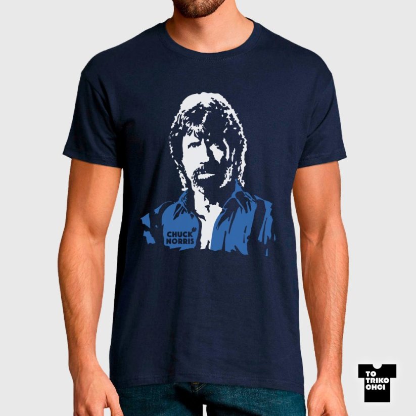 Tričko Chuck Norris modré námořnické