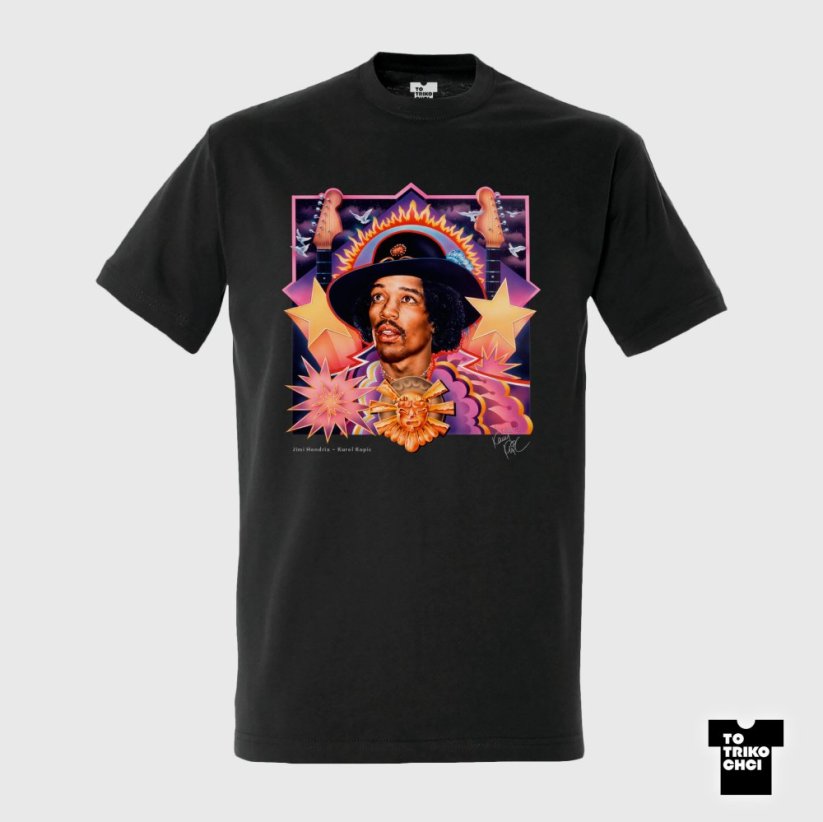 Tričko Jimi Hendrix šedé myší