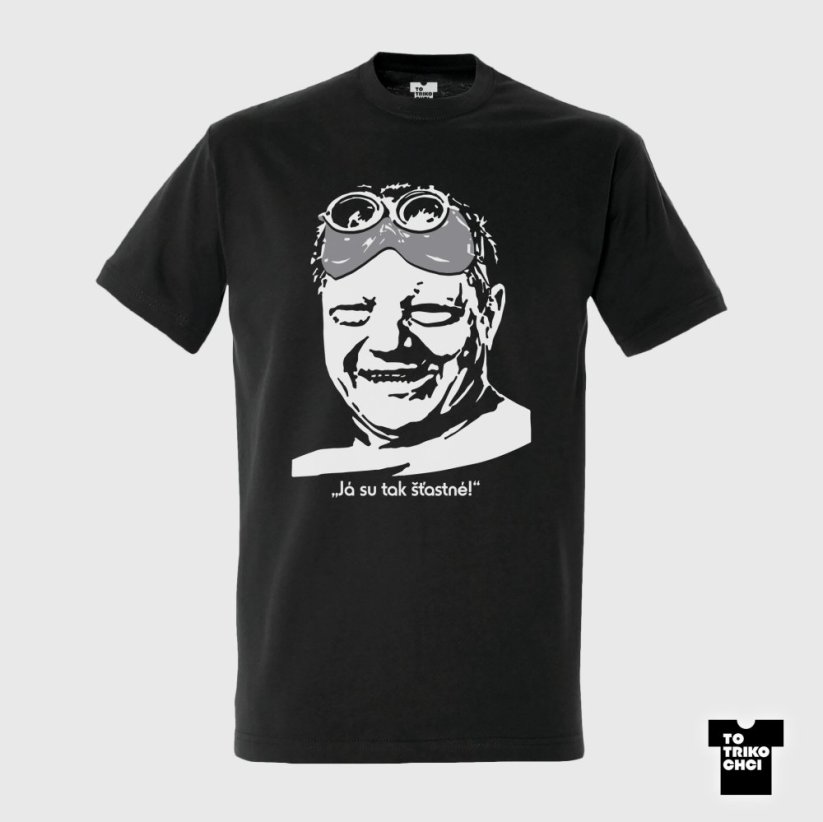 Tričko Já su tak šťastné! šedé myší