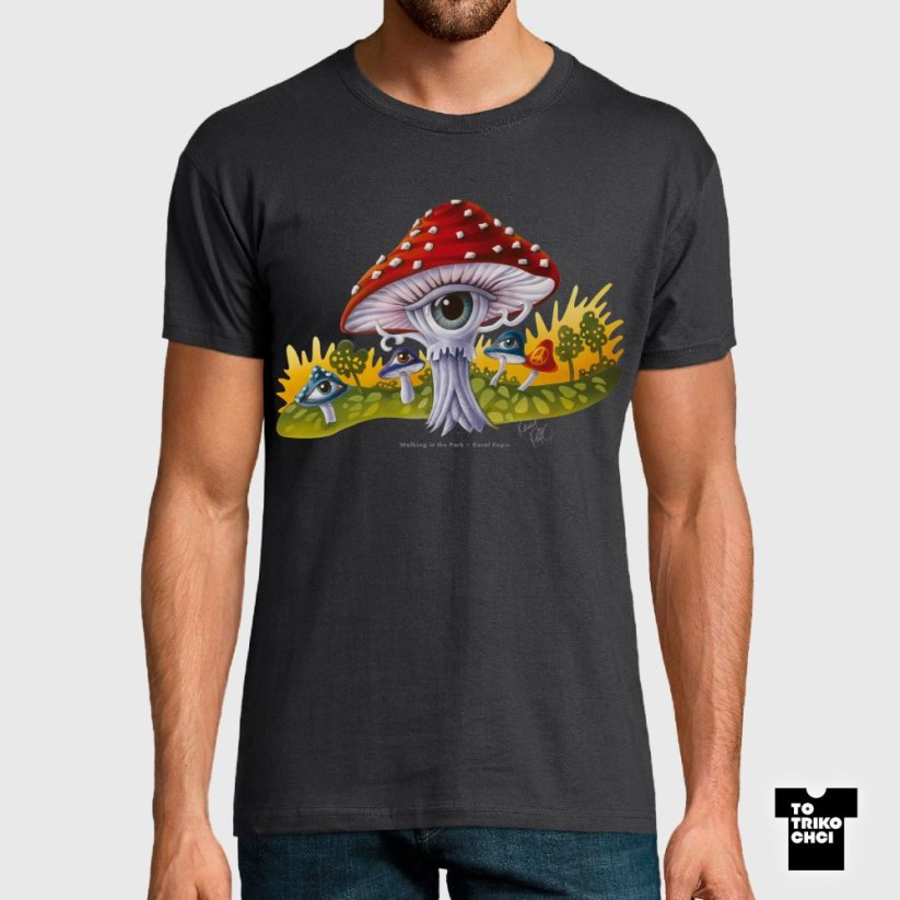 Tričko Walking in the Park šedé myší