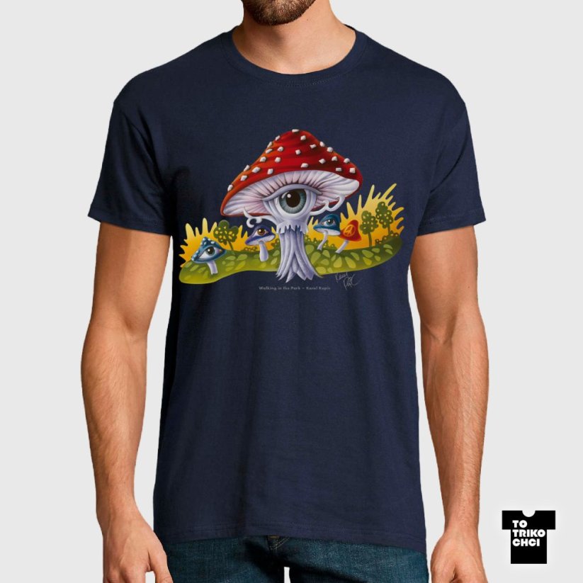 Tričko Walking in the Park modré námořnické