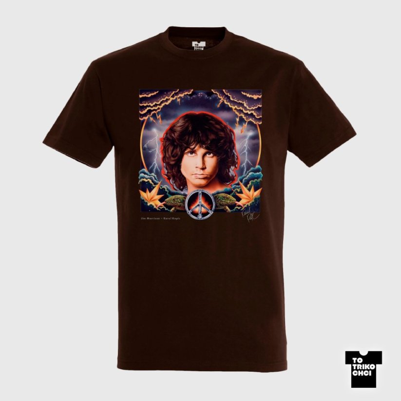 Tričko Jim Morrison hnědé čokoládové