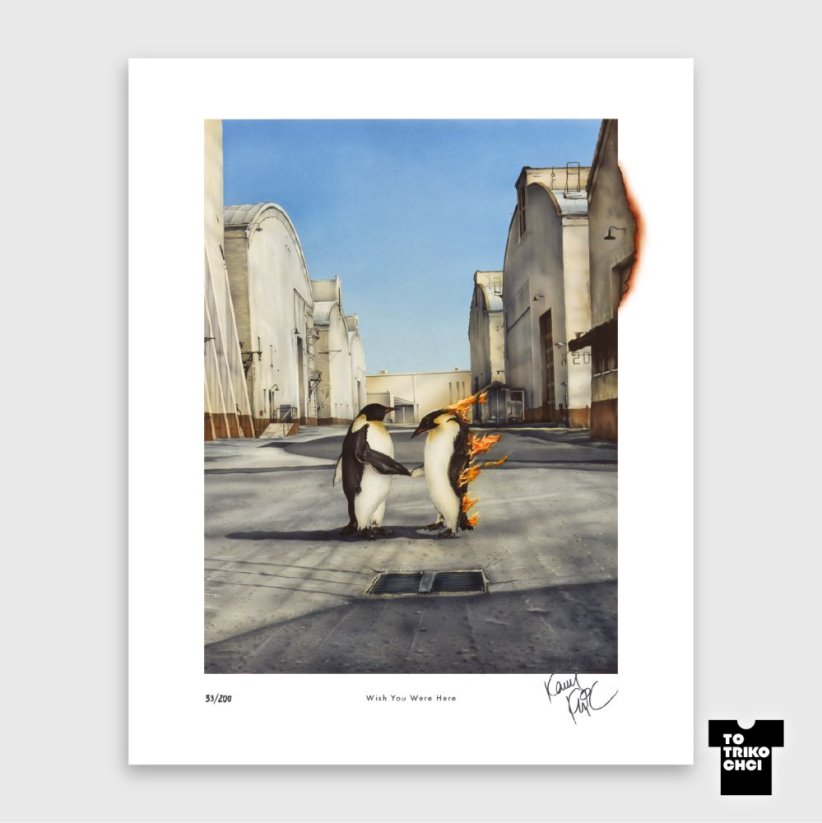 Tisk WISH YOU WERE HERE - Velikost tisku: 40 x 50 cm