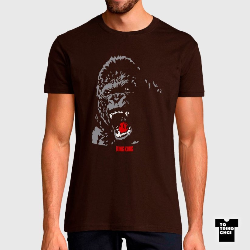 Tričko King Kong hnědé čokoládové