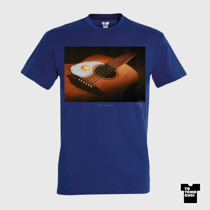 Tričko Guitar modré královské